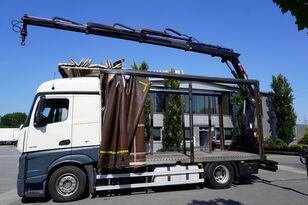 Mercedes-Benz Actros 1845 4×2 E6 / Crane HIAB / Curtain / 2 pieces curtainsider truck