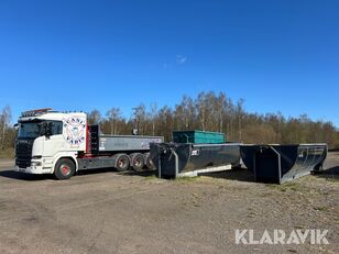 Scania R580 med släp och 4 flak dump truck + dump trailer
