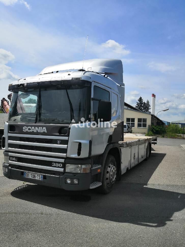 Scania R114 platform truck + platform trailer