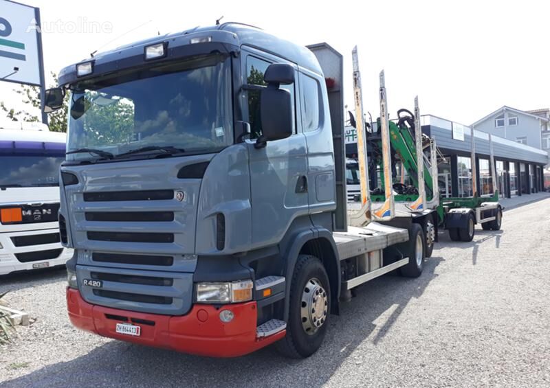 Scania R 420 timber truck + timber trailer